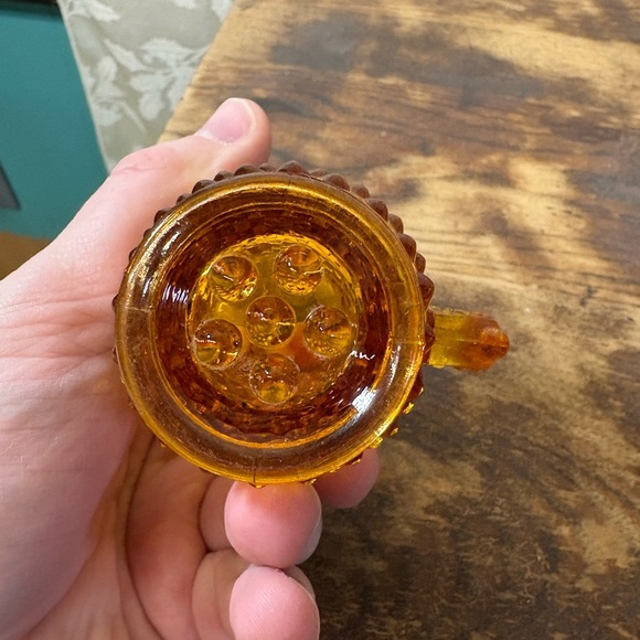 Vintage Fenton Amber Hobnail Glass Pitcher - Picture 4 of 6